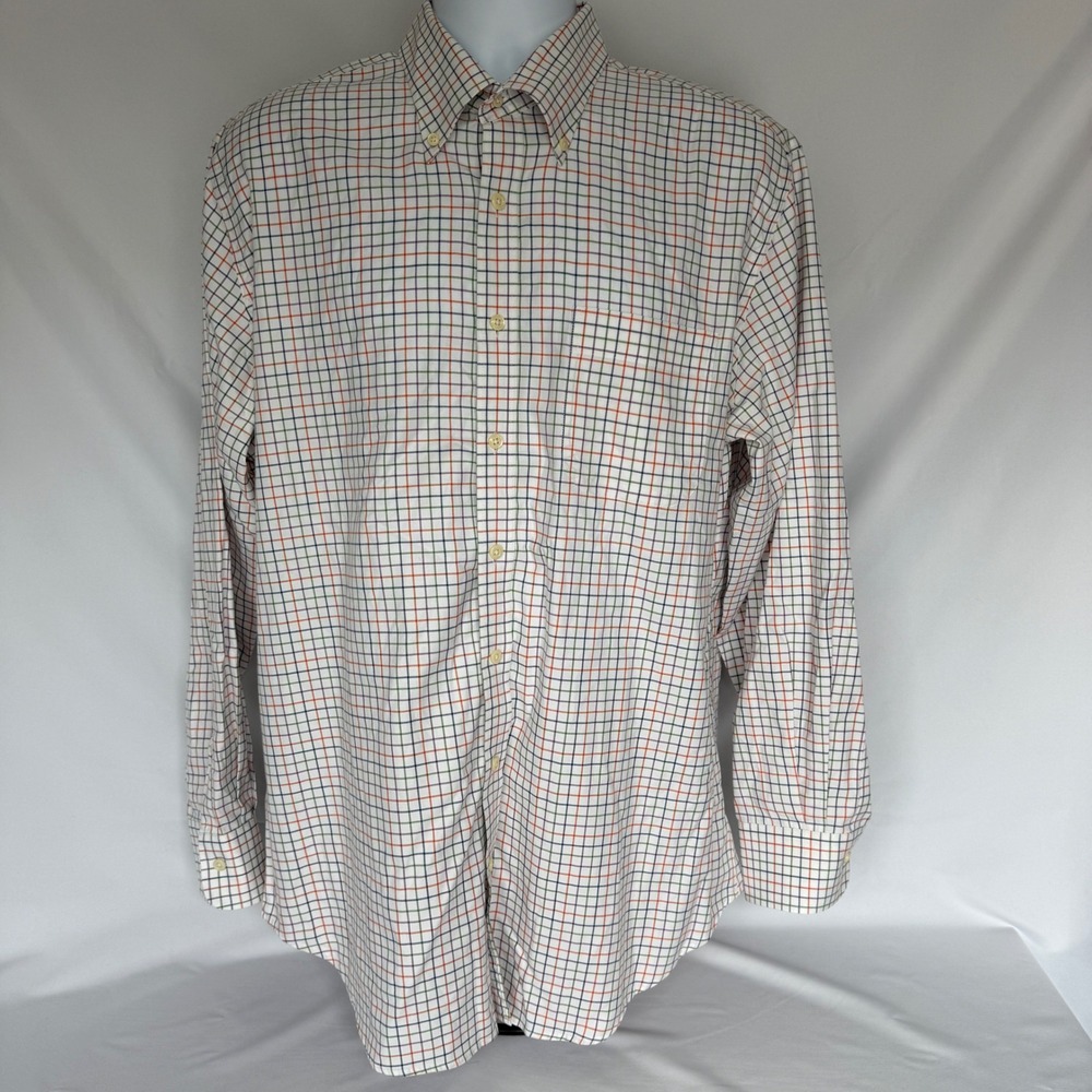 Peter Millar Nanoluxe Easy Care Tattersall Cotton Check Shirt Mens Large